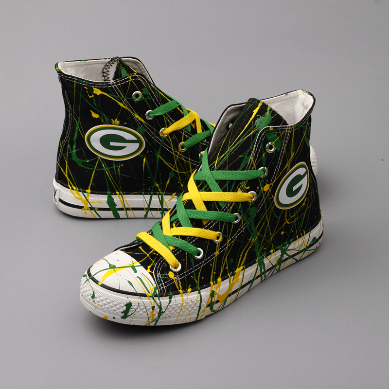 Women's NFL Green Bay Packers Repeat Print High Top Sneakers 005